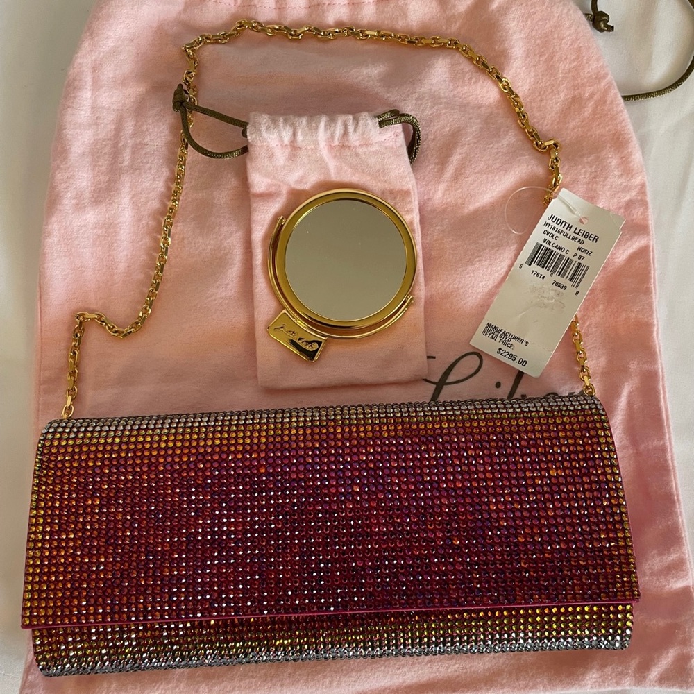 NWT Judith Leiber Fancy Clutch, Handbag, Purse